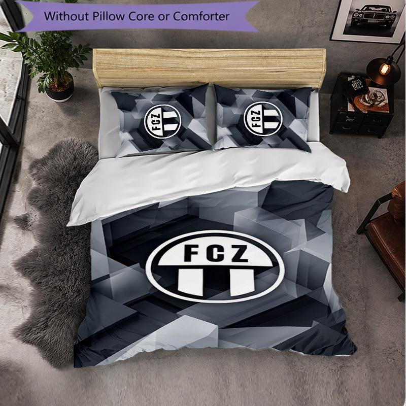 FC Zürich Themed Bedding 3Pcs Duvet Cover Set Decorative Bed Linen For Teen Room Home Decoration