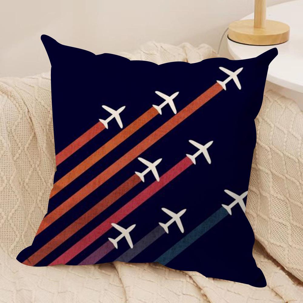 L-Lufthansa German Airlines Cushion Cover Soft Plush Fabric Double-Sided Printed Sofa Cushion Cover For All Seasons Home Decor