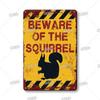 BEWARE OF Dog Cat  Chicken Retro Plaque Metal Tin Signs Garden Yard Home Decoration Caution Kraken Plate Animal Warning Sign