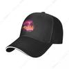 Pink Vaporwave Landscape with Rocks and Palms Baseball Cap Sports Cap Mountaineering For Man Women's