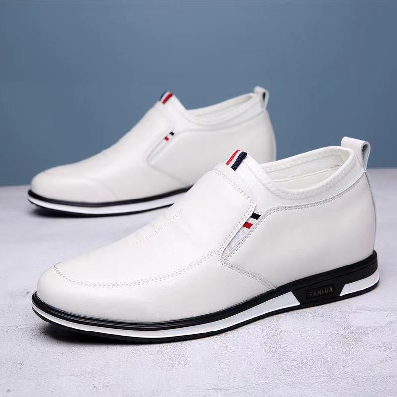 Men Slip On Leather Loafers Soft Flat Sole Business Casual Daily Office Walking Shoes