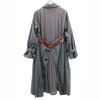 AMERI UNDRESSED Long Sleeve Back Pleated Belted Trench Coat Gray Women Used