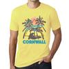 Men’s Vintage Tee Shirt Graphic T Shirt Summer Triangle Cornwall Pale Yellow