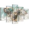 Five Piece Picture Canvas Print 5 Pieces Owl Birds Nature Animals