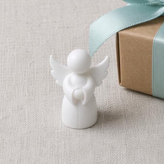 Home Decor Angel Figure 3D Printed Figurine, Little White Guardian Statue, Durable Figurine Healing Winged for Desktop Shelf