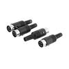 ACROPIX Male Solder Cable Connector Plastic Handle DIN Adapter 8 Pin Black 4pcs