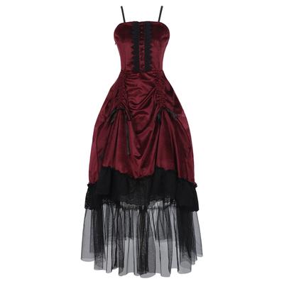 2025 Dark Steampunk Vintage Party Dress Spaghetti Straps Sexy Witch Cosplay Costume Dark Birthday Role Playing Dress