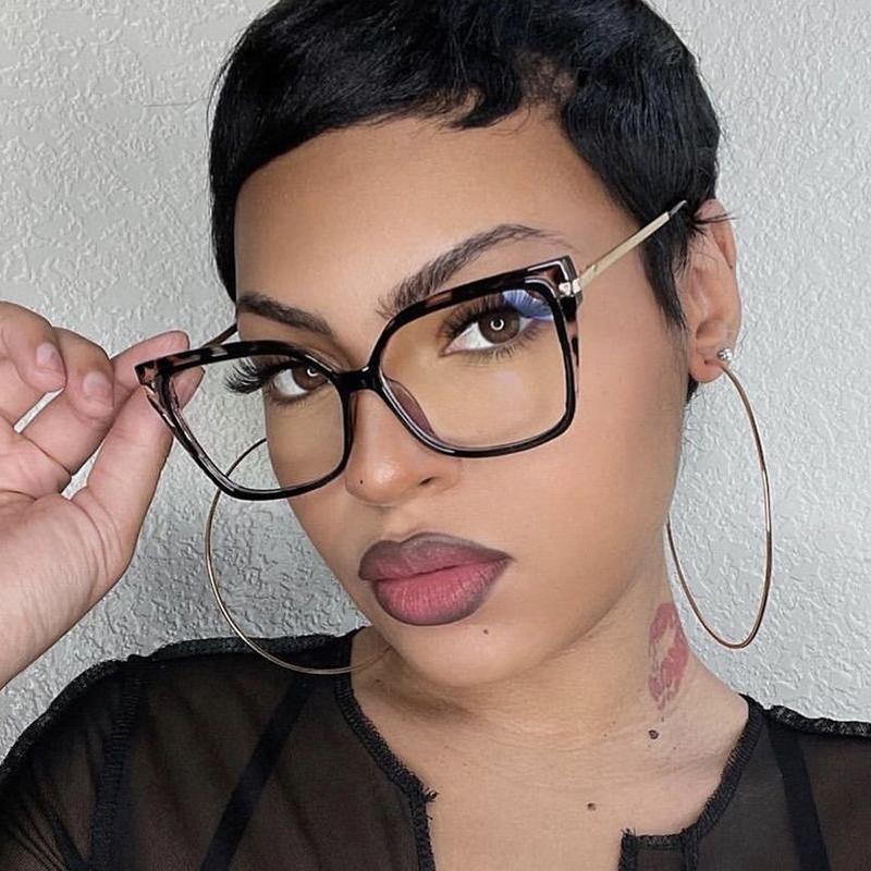 Ladies Square Flat-Top Glasses Frame Myopia Prescription Frame Optical Eyewear Ladies Square Flat Light Glasses