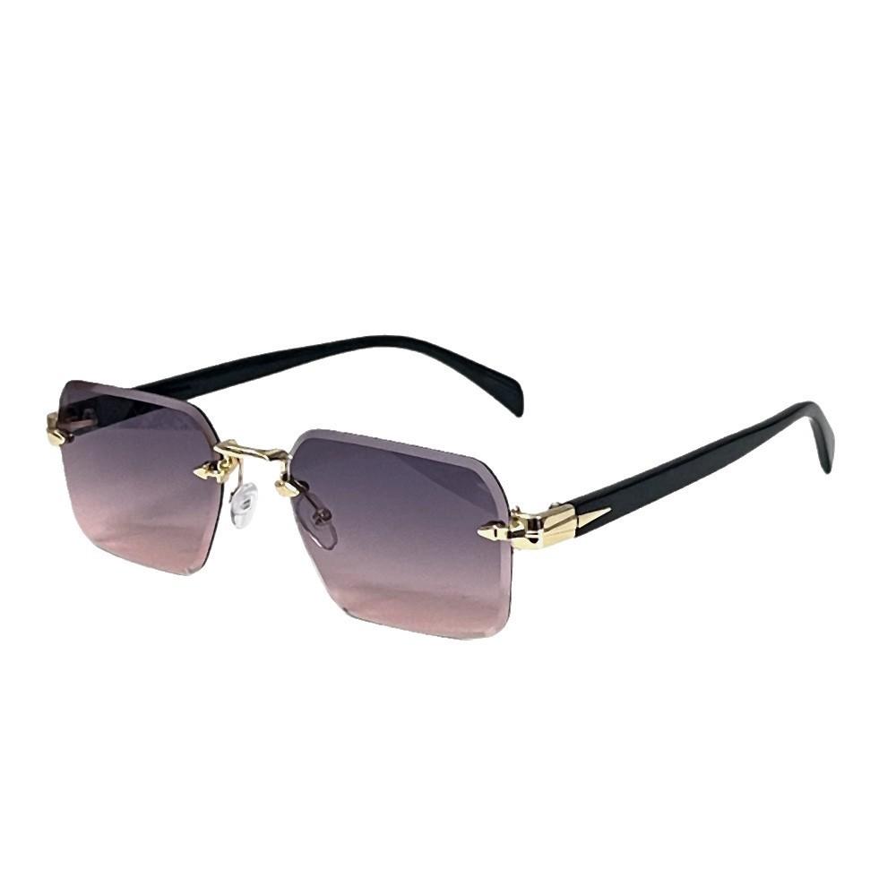 Metall Rahmenlose Sonnenbrille Outdoor Metallscharnier Qualität UV400 Sonnenschutzbrille Damen und Herren Luxus Design Schnittkanten Sonnenbrille