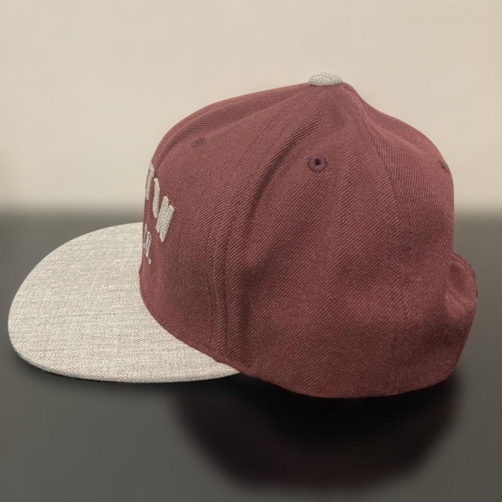 Used brixton cap snapback burgundy red gray