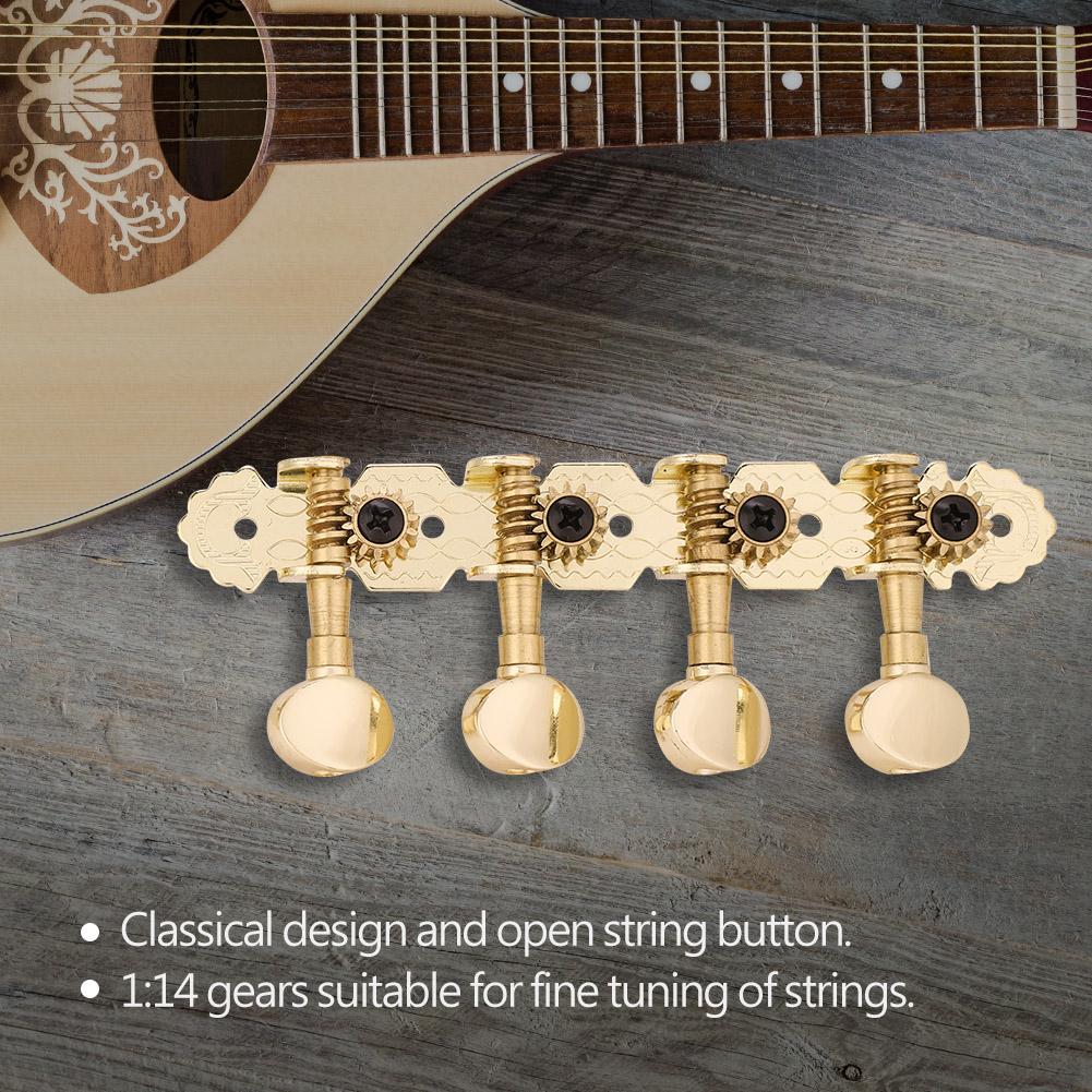 Mandolin Machine Heads Tuning Pegs Chrome Metal Tuners Button Accessories