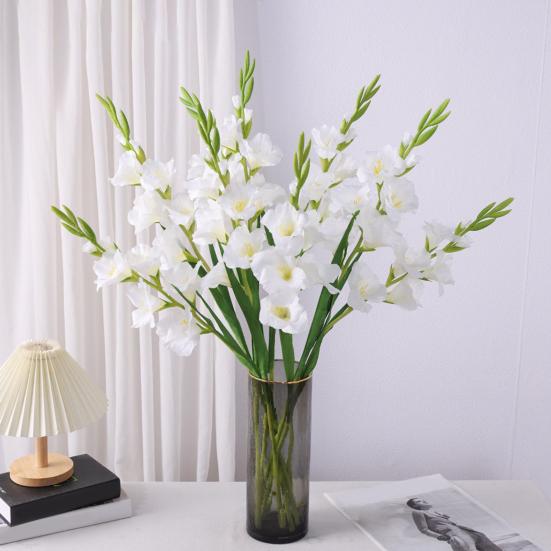 Yousheng Artificial Gladiolus Flower Realistic Fake Silk Flower Home Office Wedding Party Indoor Outdoor Faux Flower Bloom Decoration
