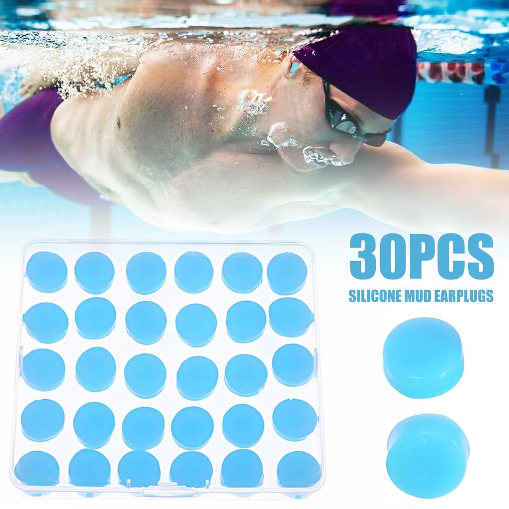 30pcs Reusable Silicone Ear Plugs - Noise Reduction | For Sleeping Swimming Studying Flying Flexible Earplugs