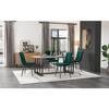 Dining Chair - MUVOE - Set of 4 - Dark Green Velvet - Contemporary Design - Metal Structure