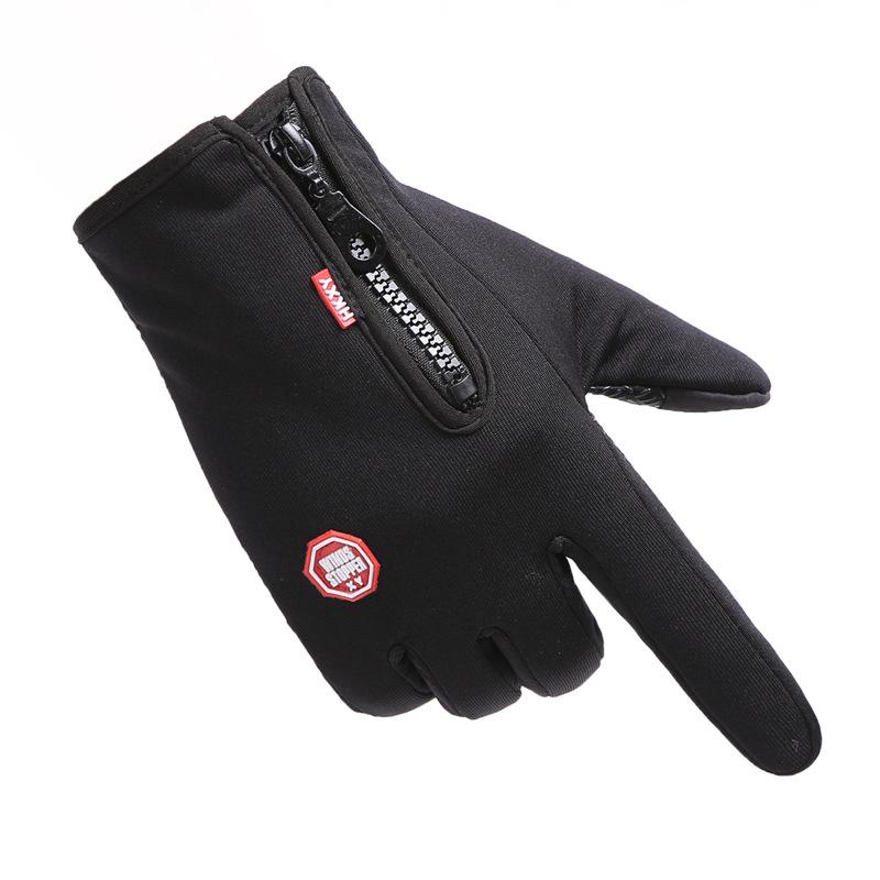 Waterproof Touch Screen Cycling Gloves with Velvet Lining for Men and Women, Cold-Proof and Non-Slip