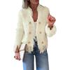 Women's Open Front Faux Fur Cardigan Fuzzy Dressy Shaggy Jacket Casual Long Sleeve Coat Fall Winter Outerwear