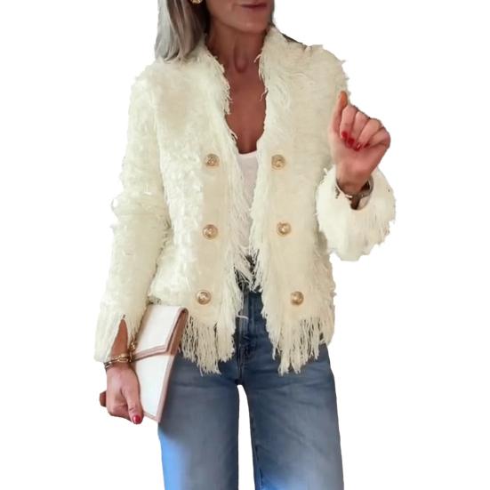Women's Open Front Faux Fur Cardigan Fuzzy Dressy Shaggy Jacket Casual Long Sleeve Coat Fall Winter Outerwear