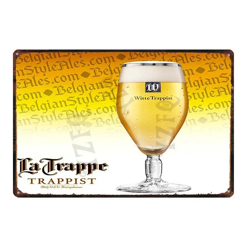 Belgian Beer VintageBrugse Zot La Trappe Metal Tin Sign Plates For Wall Bar Pub Art Kitchen Coffee Home Decor 30X20CM DU-8282A