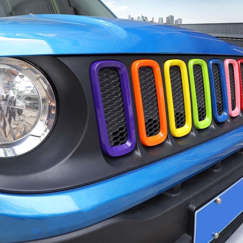 ABS Car Grille Cover Decoration Stickers For Jeep Renegade 2016  Up Car Exterior Accessories