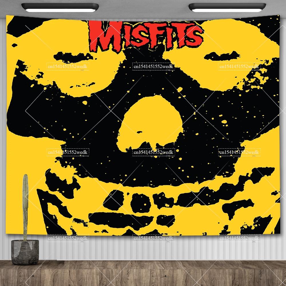 Amerikai Punk Zenekar Misfitss Poszter Banner Zászló Rock Zenekar Fali Kárpit Falfestmény Metal Zene Album Borító Lakásdekoráció Rajongói Ajándékok