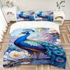 3pcs Peacock Feather Duvet Cover Set, Soft Comfortable Duvet Cover,Guest Room (1*Duvet Cover + 2*Pillowcase, Without Core) yy251104141