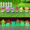 24 PCS Luminous Resin Cute Cartoon Wild Mushrooms Statue Decoration, Miniature Fairy Garden Accessories,Used In Rooms, Courtyards, Gardens, Potted