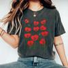 Round-neck Short-sleeved Pure Cotton Washed and Aged Floral Summer New Comfortable T-shirt