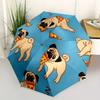 1pc Cute Pug Design Automatic Open/Close Umbrella, Umbrella with Cartoon Design, Portable Compact Umbrella for Men & Women, Good Holiday Gif