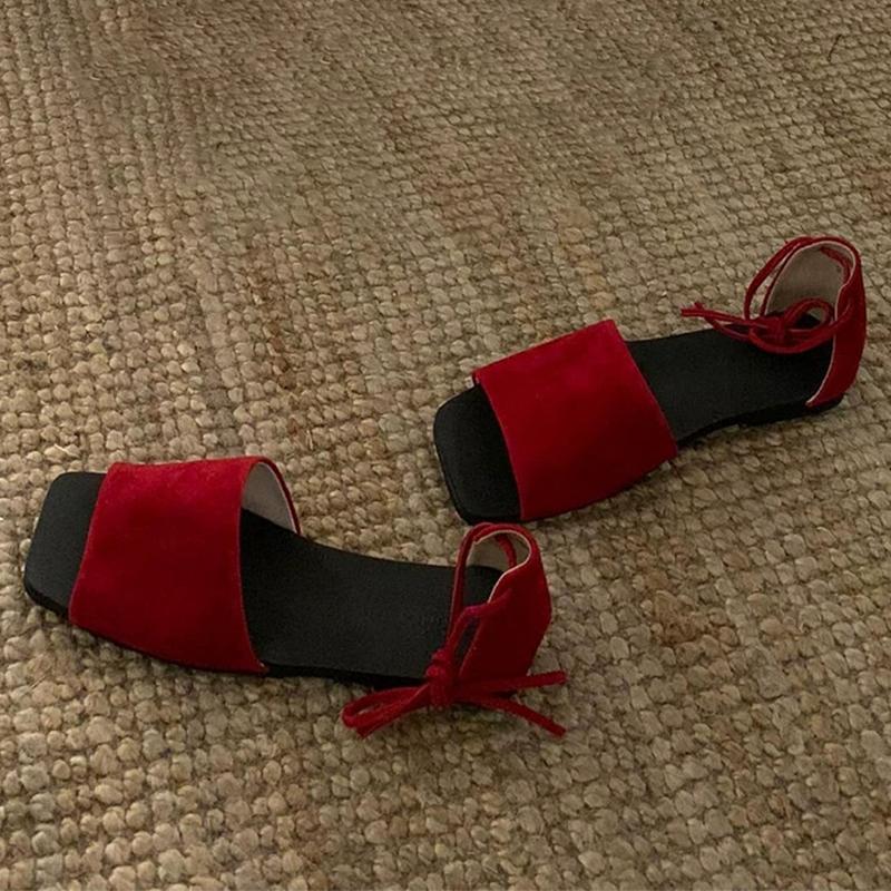 Fashion Flats Women Sandals Lace Up Fashion Slippers Cozy Summer Woman Shoes 2025 New Designer Slides Casual Dress Sandalias De Mujer
