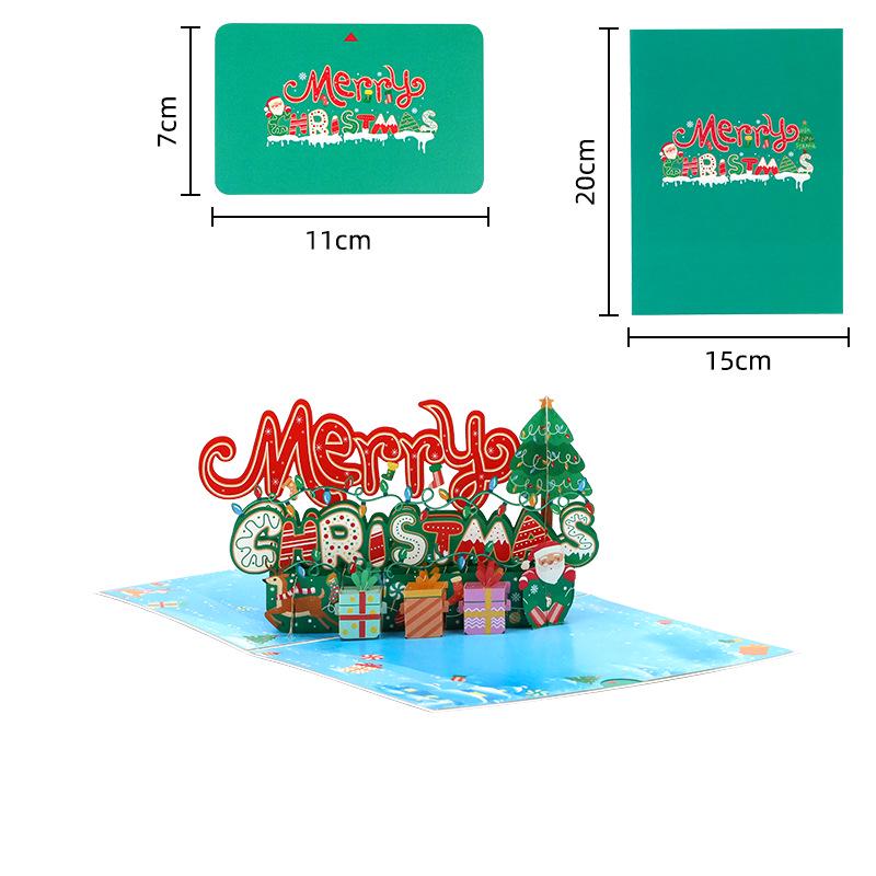 Pop-Up 3D Christmas Tree Card - Creative Holiday Greeting and Gift