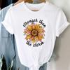 (Asian Size) Flower Letter Trend 90s Lovely Style Cute Short Sleeve Tee Top Fashion Tshirt Women Clothing Casual Print Lady Female Graphic T-shirt