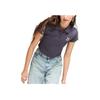 Puma Clásicos Polo Baby Tee Color Sólido Casual Ajuste Slim Manga Corta Camisa Polo Tops de Mujer Negro 628048-01