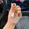 Fashion 26 Letter A-Z Keychain Luxury Elegant Rhinestone Alloy Keyring Bag Car Pendant Jewelry Accessories