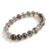 Black Smoky Rutilated Quartz Bracelet Tourmaline In 16cm Wrist Limited Natural Power Prayer Good Luck Feng Shui [Eigado] (Black Quartz), 9.5mm Stone,