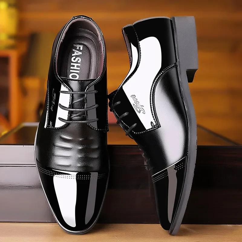 Scarpe Eleganti da Uomo Scarpe Oxford in Pelle Verniciata Uomo Formale Taglia Grande 38-48 Uomo Bello Punta Affusolata per Matrimonio