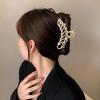 Elegantné kovové kamienkové vlasové pazúry Zlatá farba Sponky do vlasov s dutou geometriou pre ženy Vintage vlásenka Hair Crab Hair Doplnky