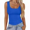 Women's Fashion Casual Summer Spring Solid Color Print Sleeveless U-Neck Blouses & Shirts