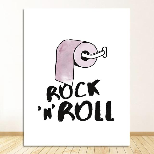 Kunstdrucke, Rock and Roll, Minimalismus, Leinwandgemälde, Zitat „Have a Nice Poo“, WC-Schild, Heimdekoration, lustiges Toiletten-Poster, Badezimmer-Wand, ohne Rahmen
