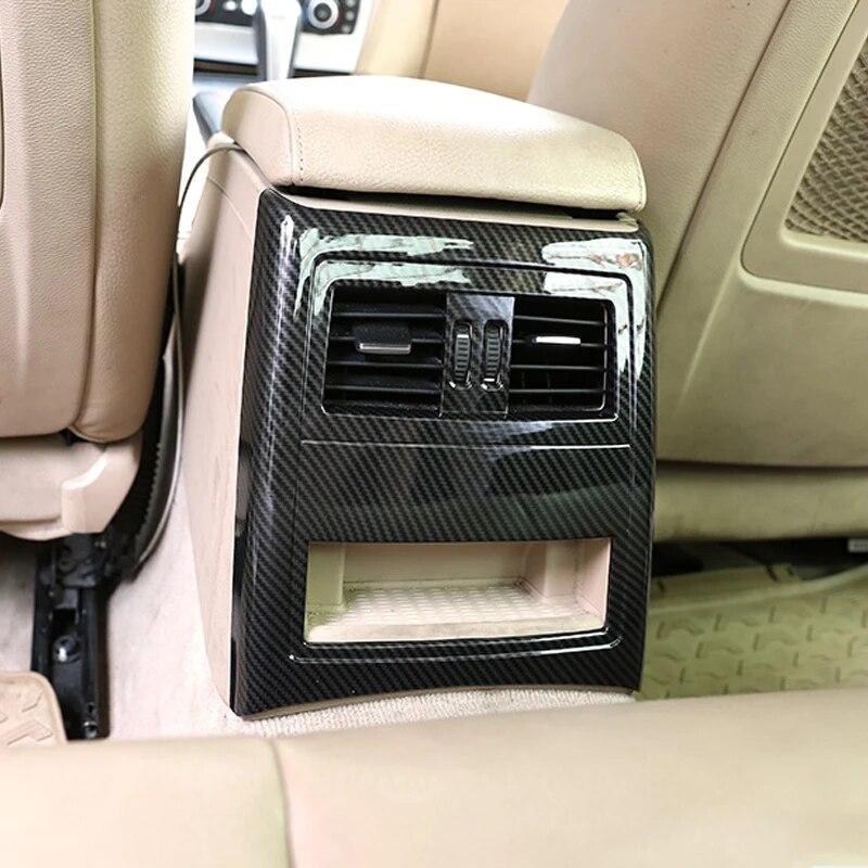 ABS Carbon Fiber Car Rear Air Conditioning Outlet Anti-kick Cover Frame Decoration Auto Accessories For BMW 3 Series E90 2005-12