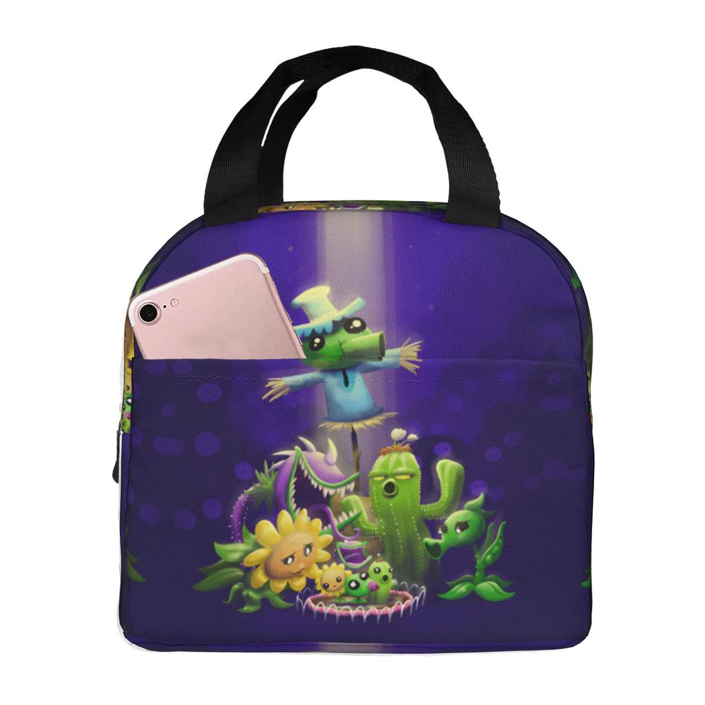 Custom Plants Gaming Zombies Insulated Lunch Bags for Camping Travel Video Game Resuable Thermal Cooler Bento Box Unisex