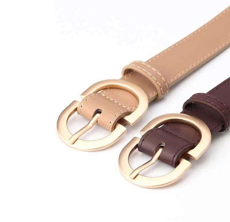 Verkrijgbaar Dubbele D-gesp Dames Mode Slanke Taille Riem Dames Rok Decoratie Jeans Riem Pu Leer Gepersonaliseerde Stijl