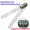 SHANHR 200mm/300 Mm Digital Meter Angle Inclinometer Angle Digital Ruler Electron Goniometer Protractor Angle Finder