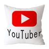 Cotton Linen Pillow Case With Unique Youtube Play Movie Video Music Subscribe Design For Home And Office Decor