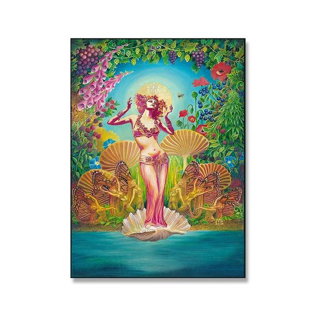Déesse grecque païen sorcière mythe mur Art affiche psychédélique bohème gitane toile peinture déesse Soma impression décoration photo sans cadre