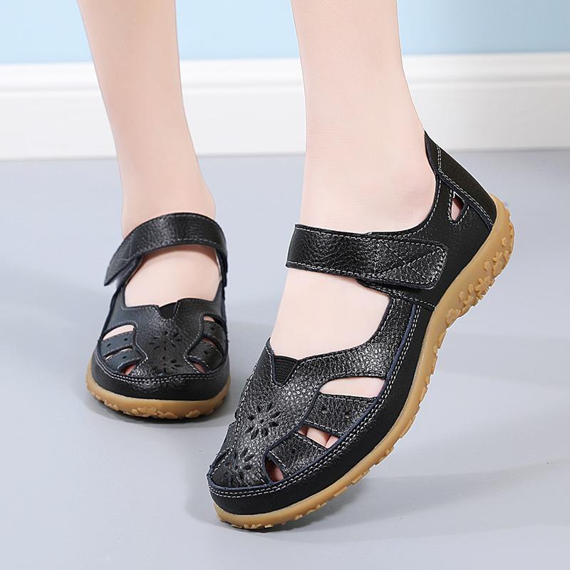 35-41Women's Summer Plus Size Fashionable Hollow Hole Shoes Casual Women's Shoes Flat Shoes Sandals