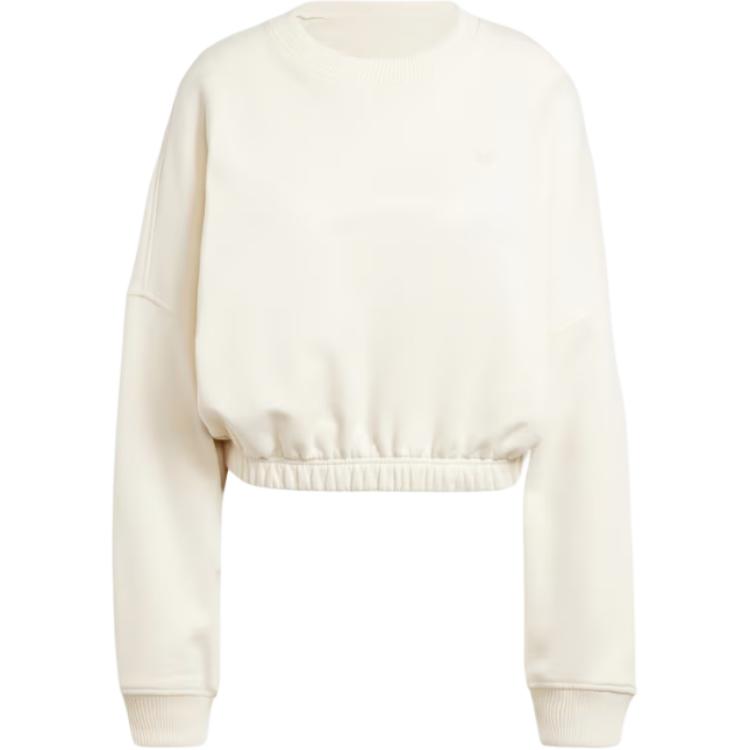 adidas Originals Essential Premium Essentials Oversized Sports Sweatshirt Ribbed Crewneck Women Sweatshirt Undyed IZ0291