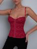 European & American Style Lace Bustier: Sexy Backless Underwire Vest for Women