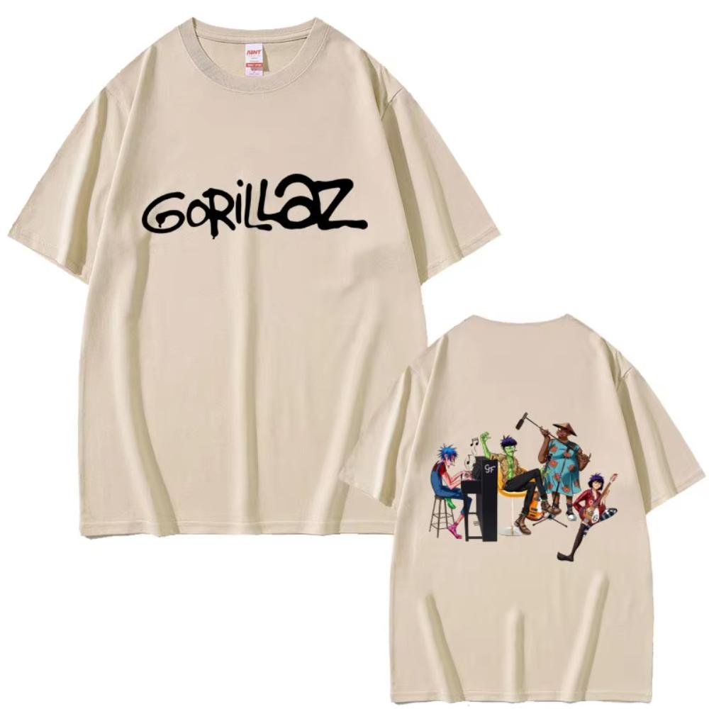 Rock Band Gorillaz T-shirt Male Vintage Oversized Streetwear Men Women Hip Hop Gothic Retro T Shirt Printed Tshirt