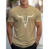 [Stierenkop Print T-shirt] Casual Stierenkop Print T-shirt - Korte Mouw T-shirts Voor Mannen - Zomer