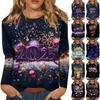 Women's And Winter Round Neck Long Sleeve T-Shirt Printed Top